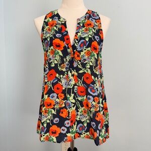 Joie 100% Silk Sleeveless Floral Print Top‎ Size S